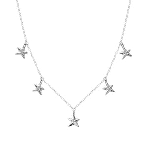 Silver Five Star Necklace