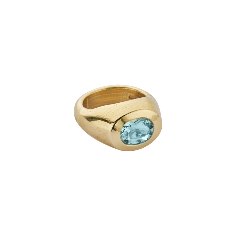 GALENE Gold Zimbaqua Aquamarine Ring