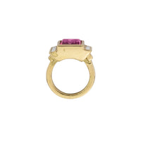 GATSBY Gold Pink Tourmaline & Baguette Diamond Ring