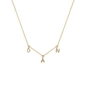 Children's Gold Fixed Alphabet Necklace