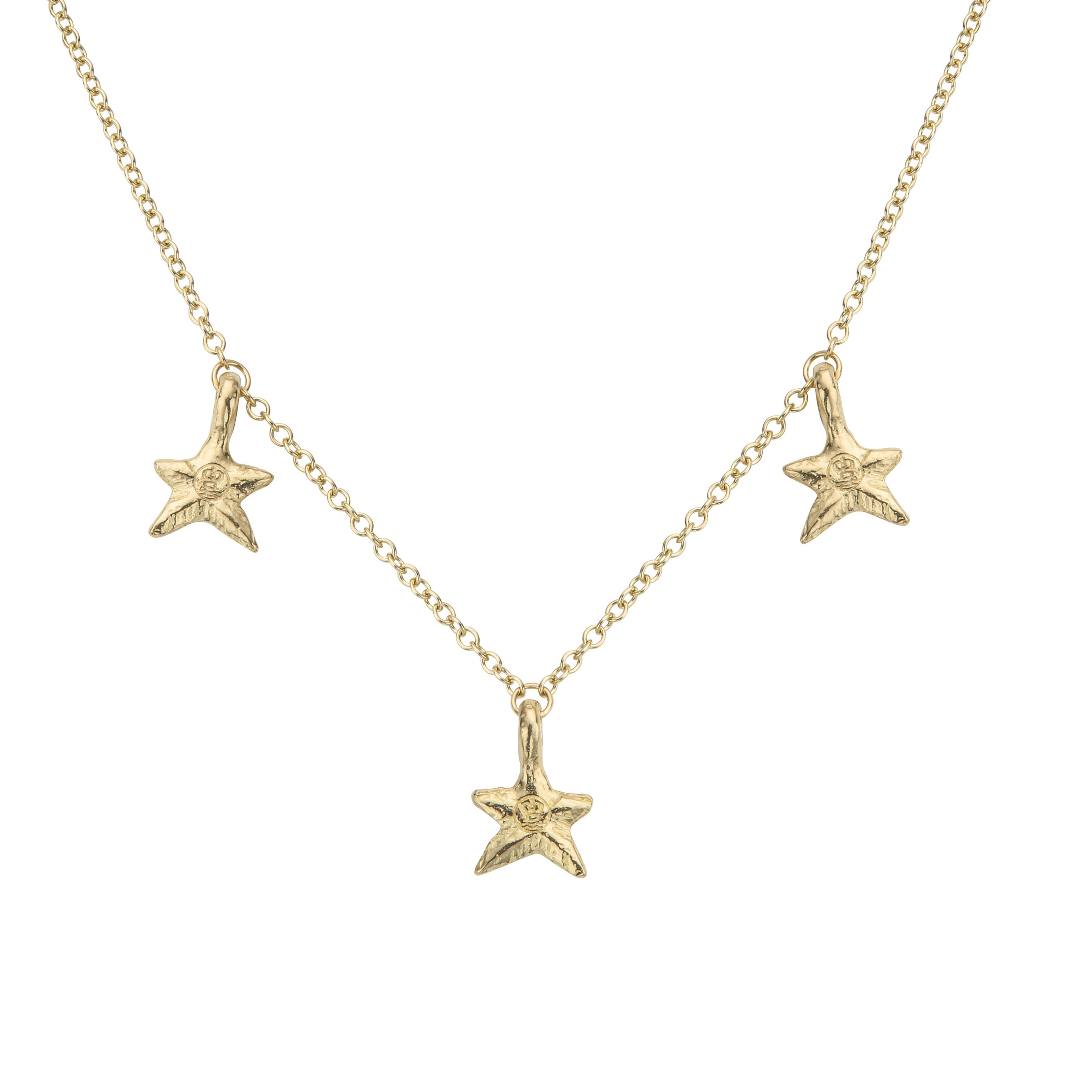Gold Trio Mini Star Necklace