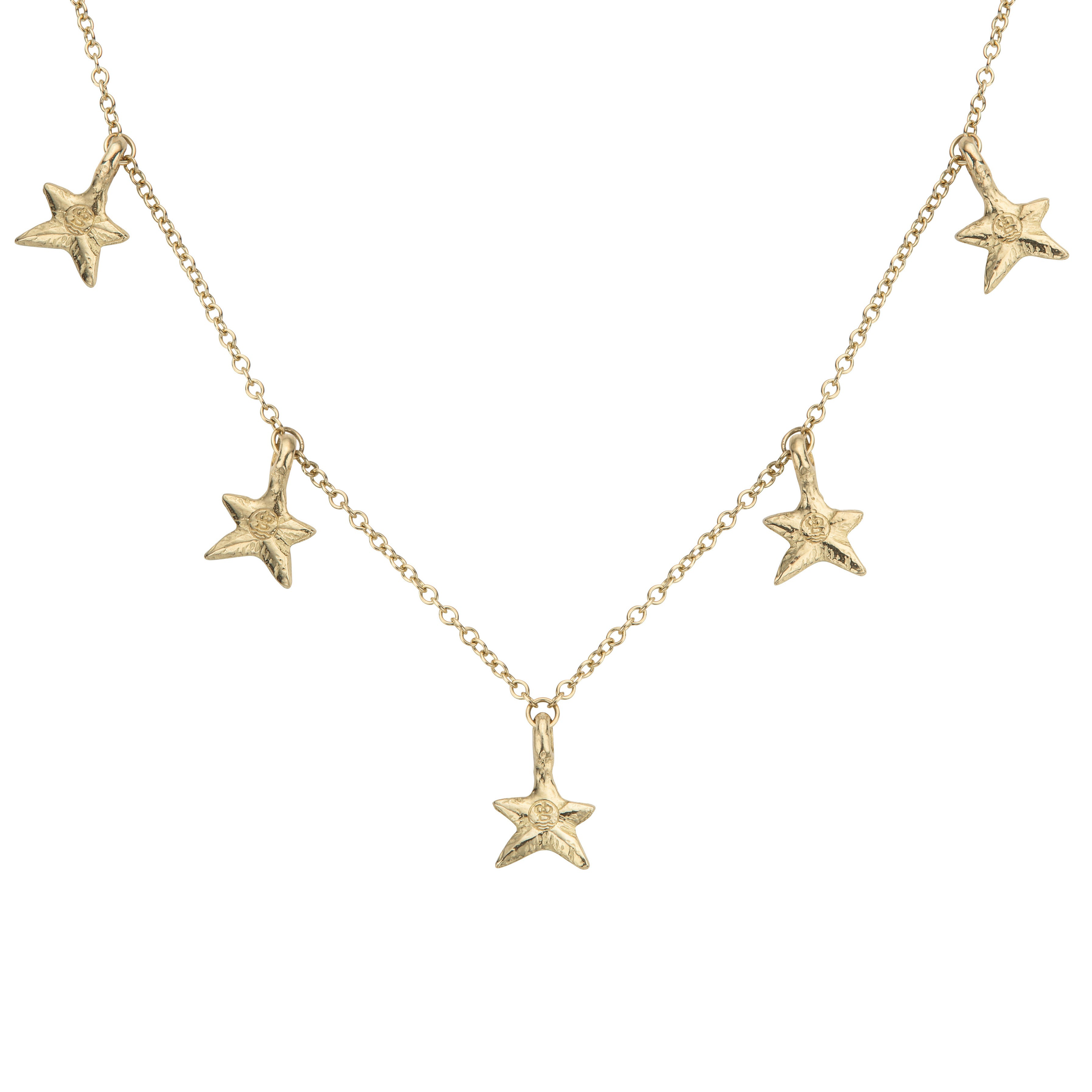 Gold Five Star Necklace