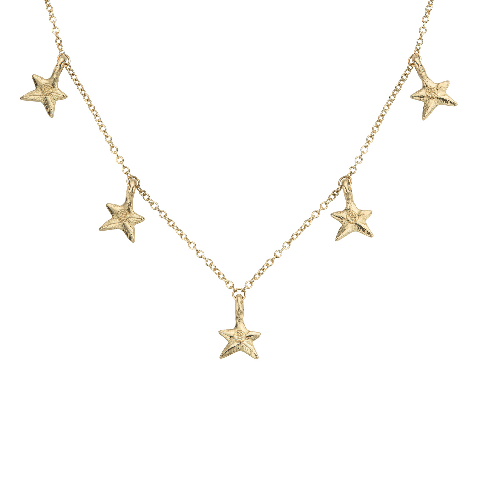 Gold Five Star Necklace