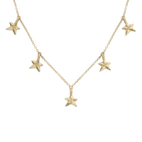 Gold Five Star Necklace