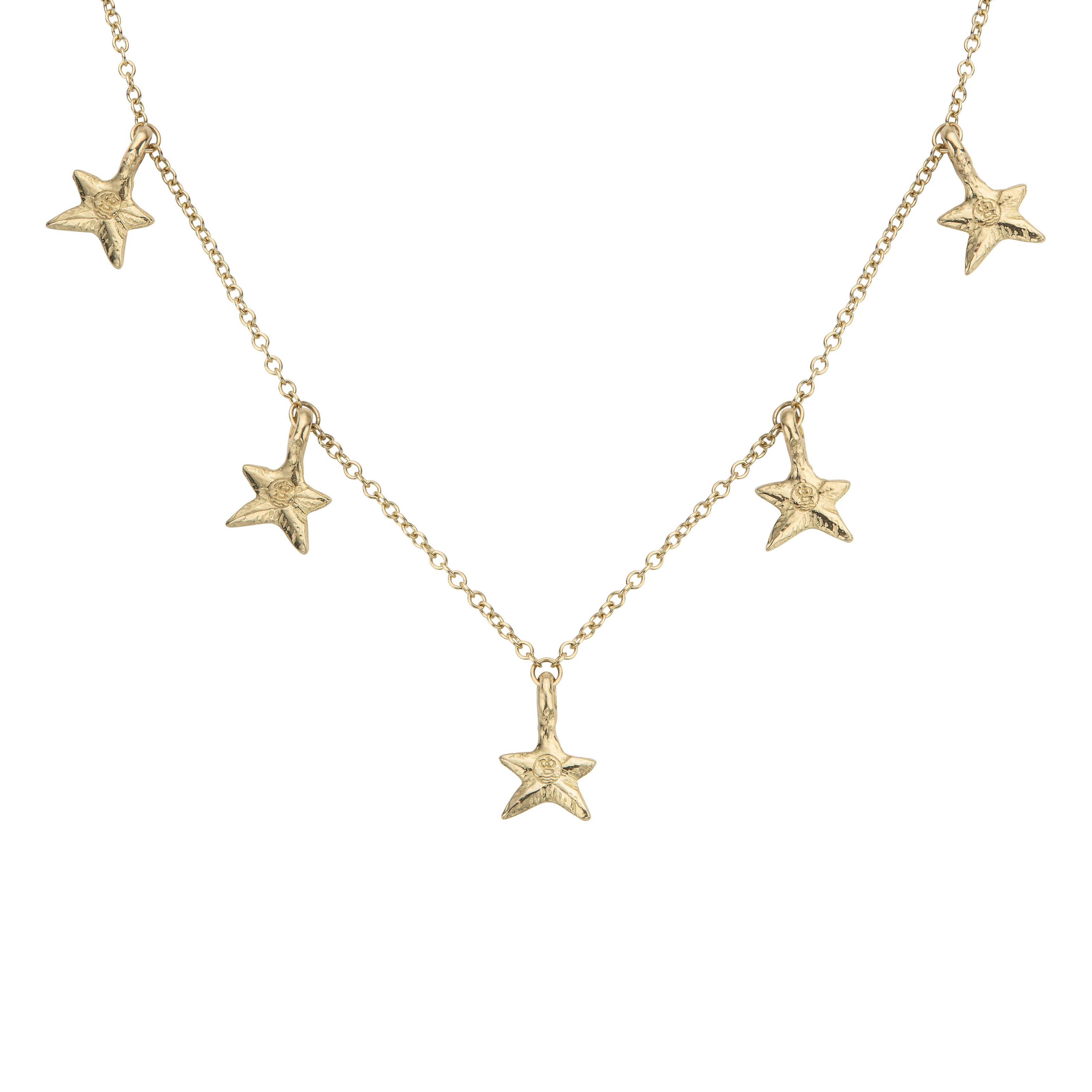 Gold Five Star Necklace