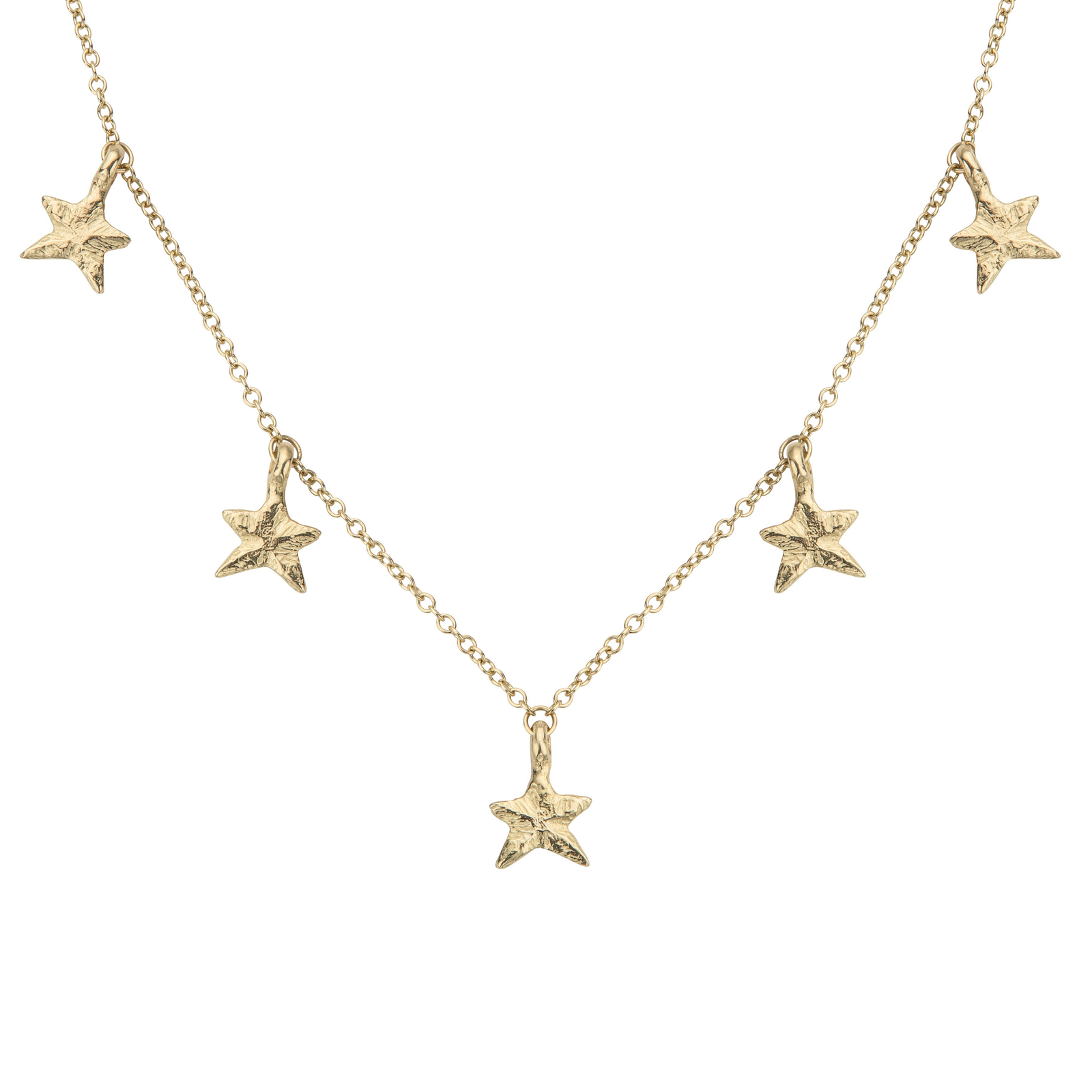 Gold Five Star Necklace