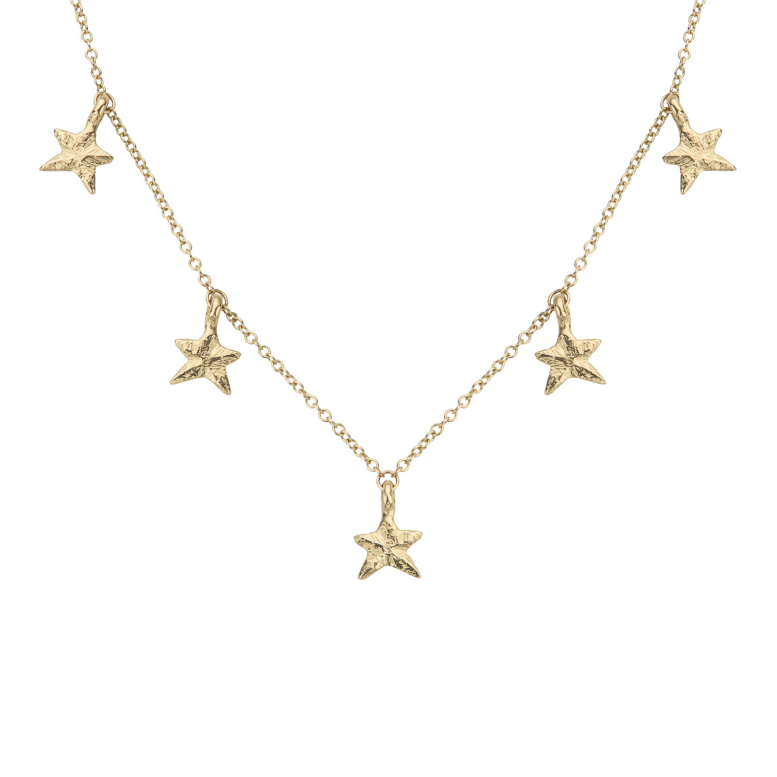 Gold Five Star Necklace