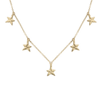 Gold Five Star Necklace