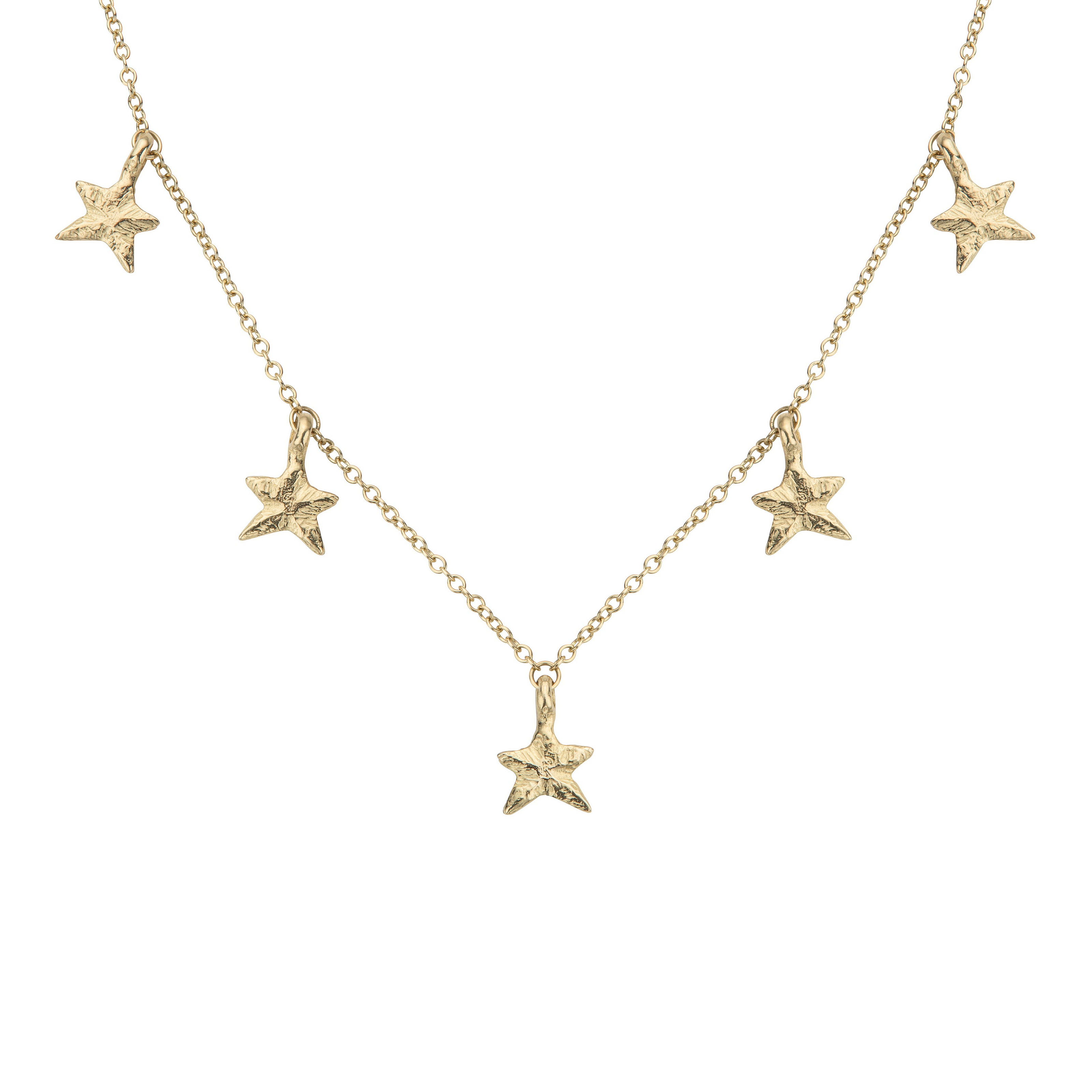 Gold Five Star Necklace