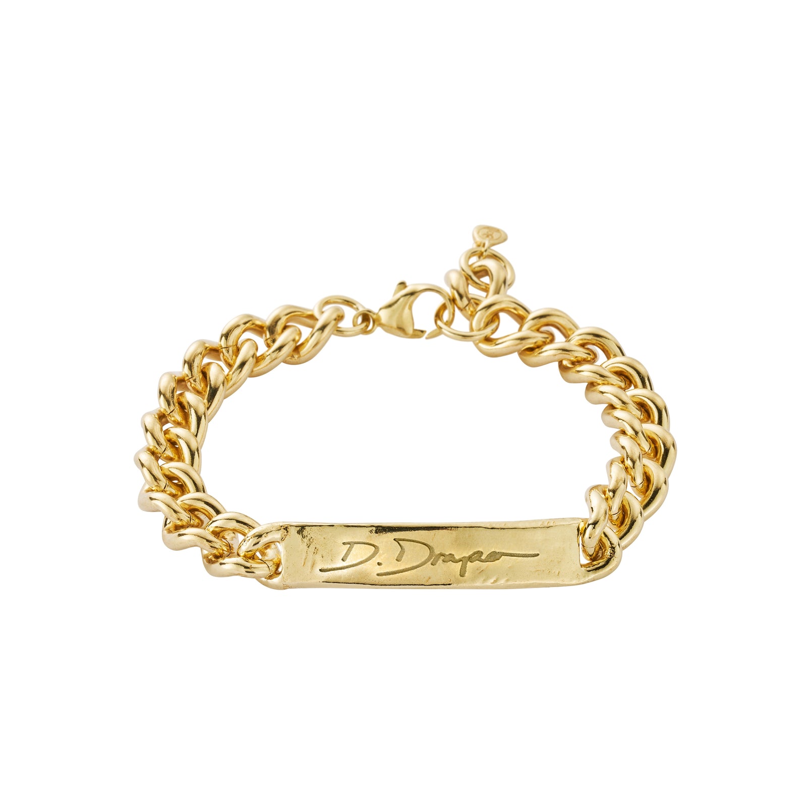 Gold Extra Large ID Bracelet with Handwriting