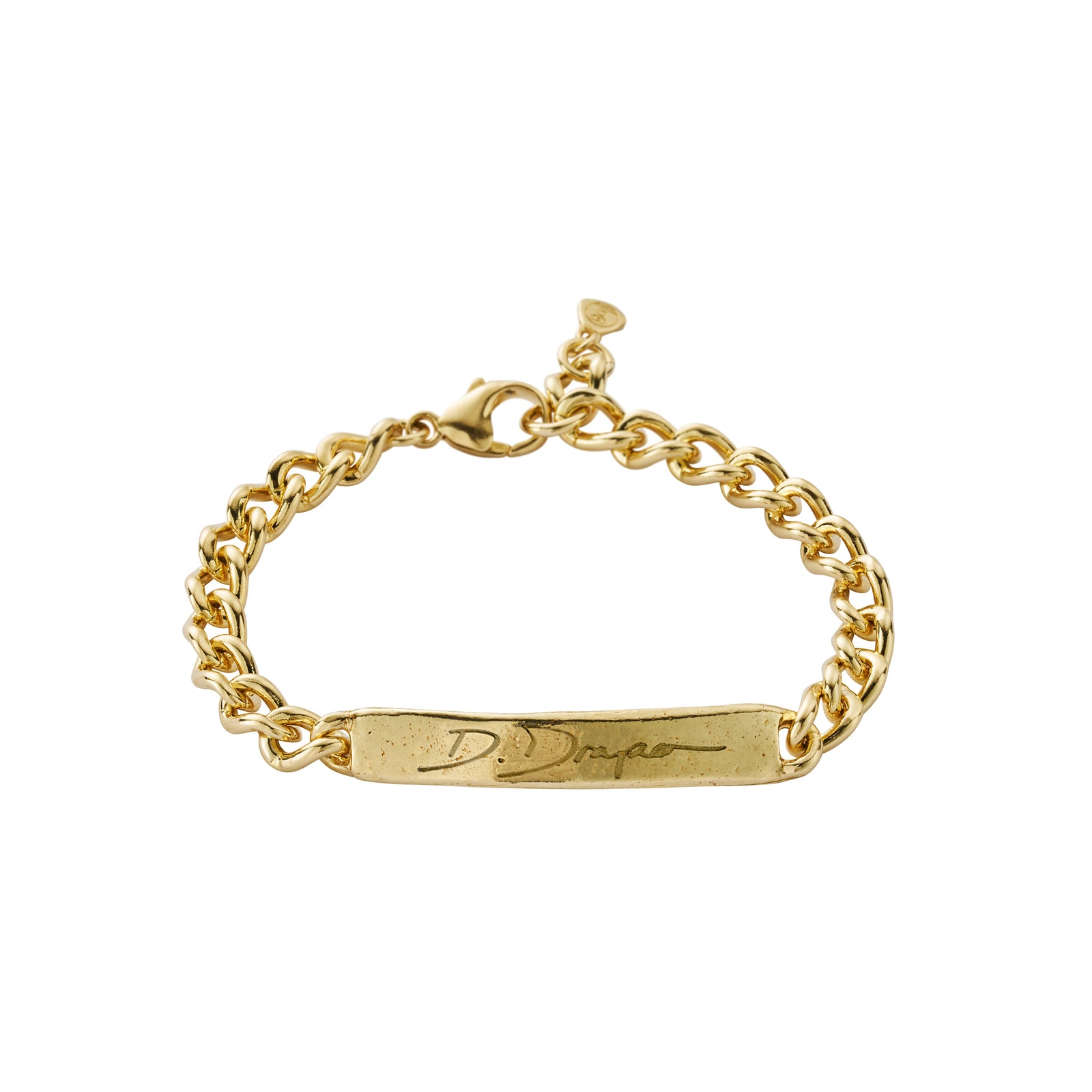 Gold Large ID Bracelet with Handwriting