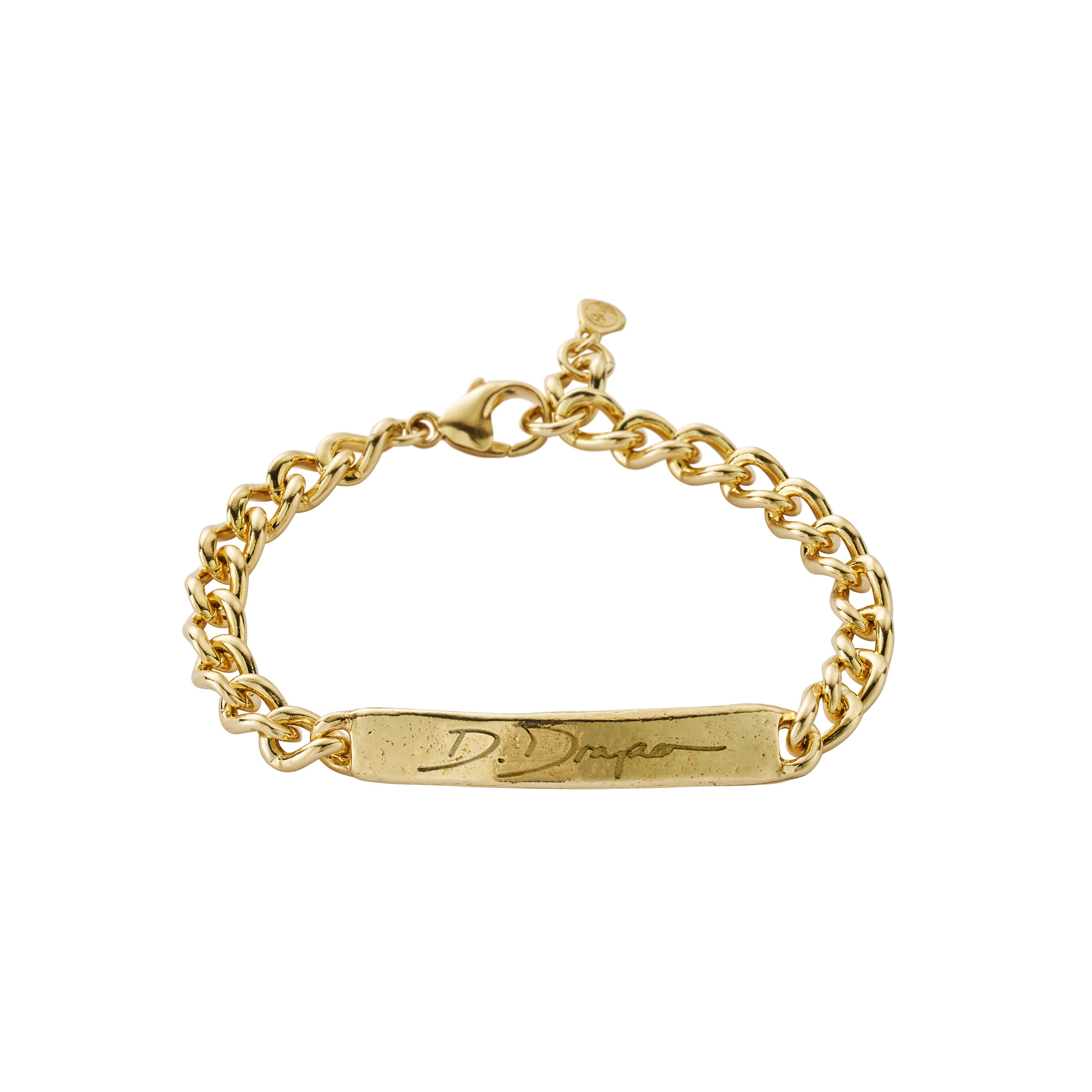 Gold Large ID Bracelet with Handwriting