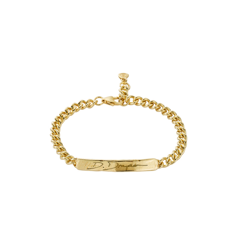 Gold Medium ID Bracelet with Handwriting