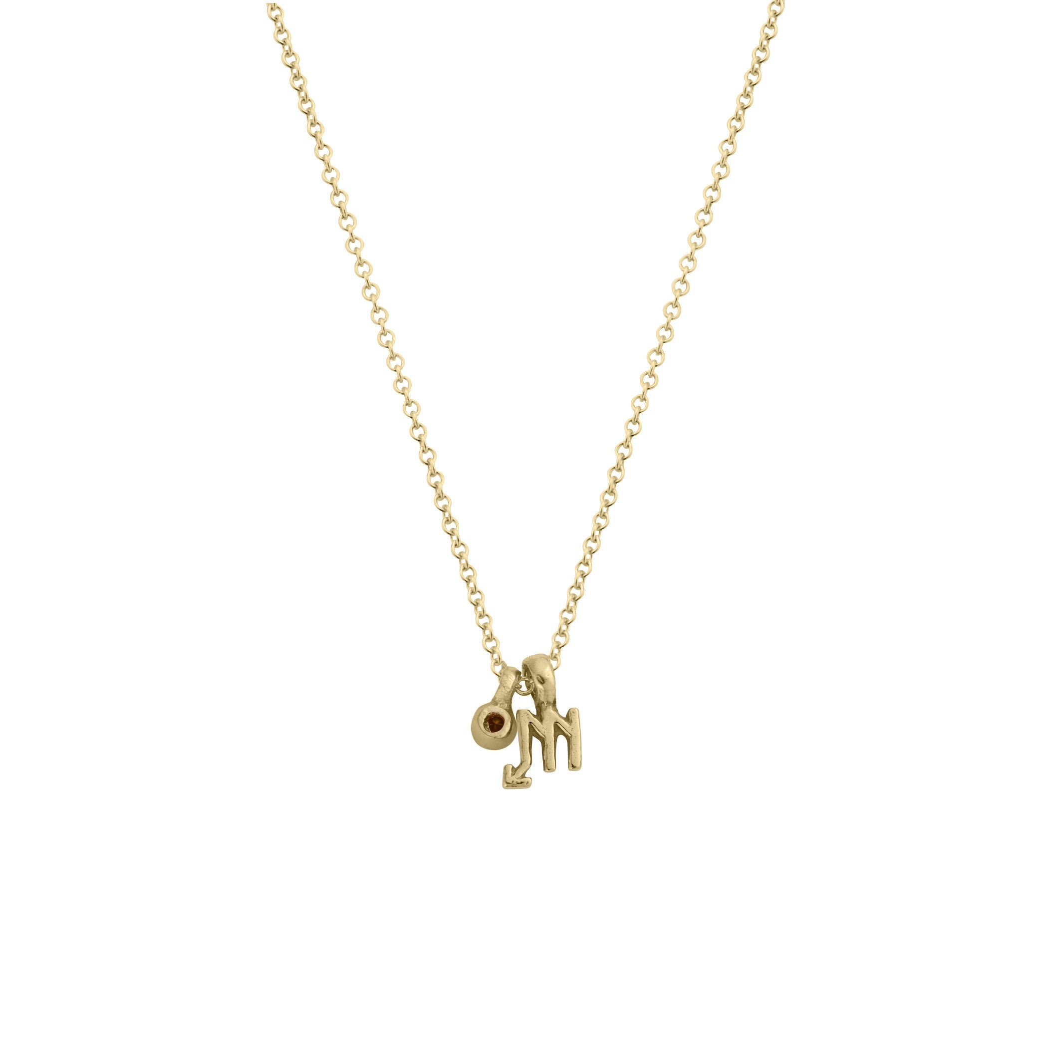 Gold Mini Scorpio Horoscope & Citrine Birthstone Necklace