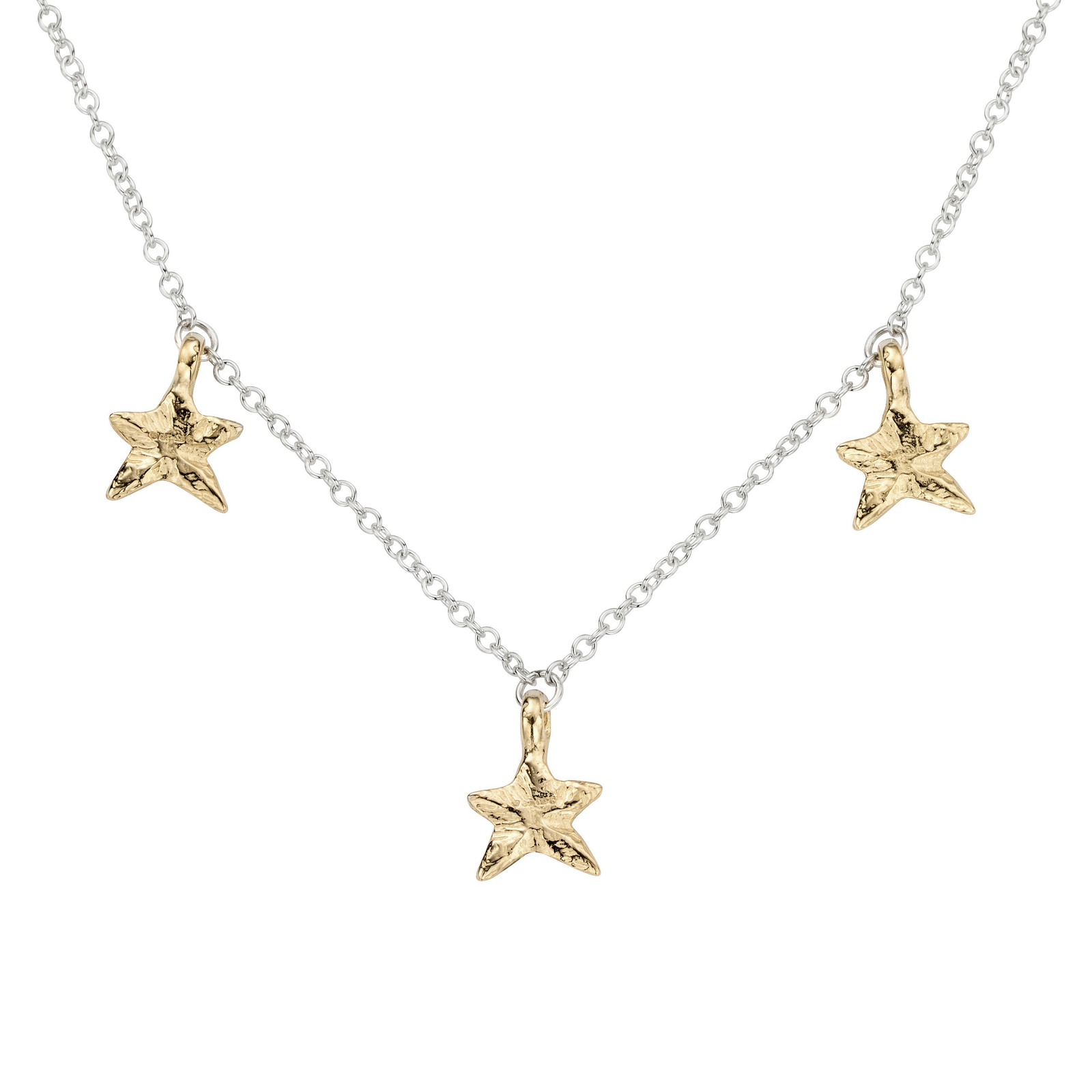 Silver & Gold Trio Mini Star Necklace