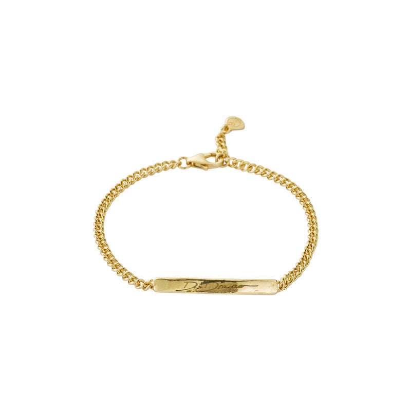 Gold Small ID Bracelet with Handwriting