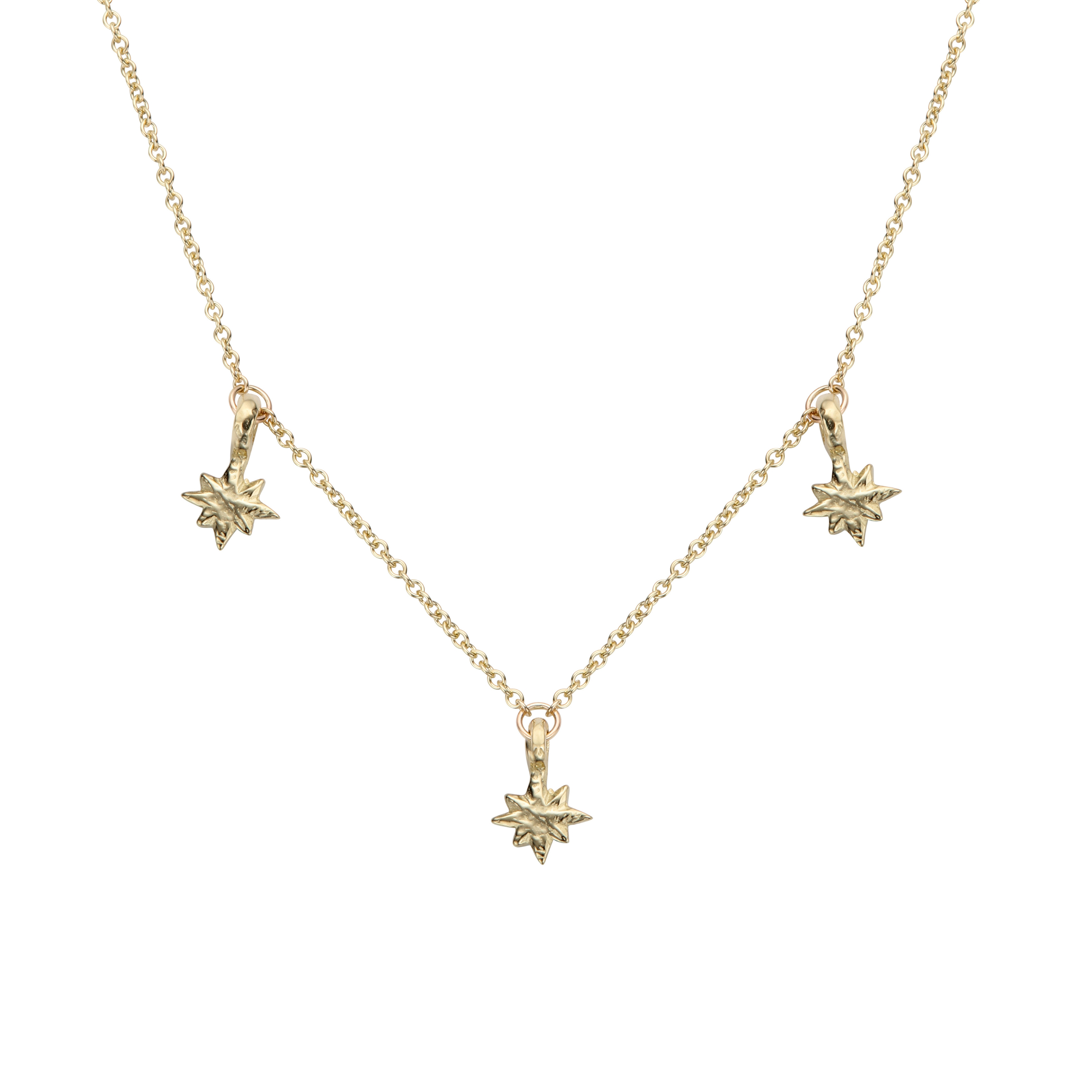 Gold Trio Baby North Star Necklace