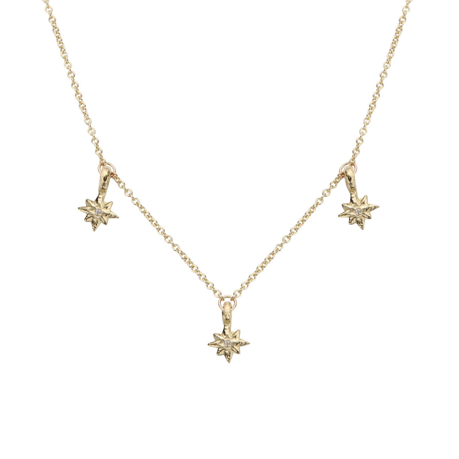 Gold Trio Baby North Star Necklace