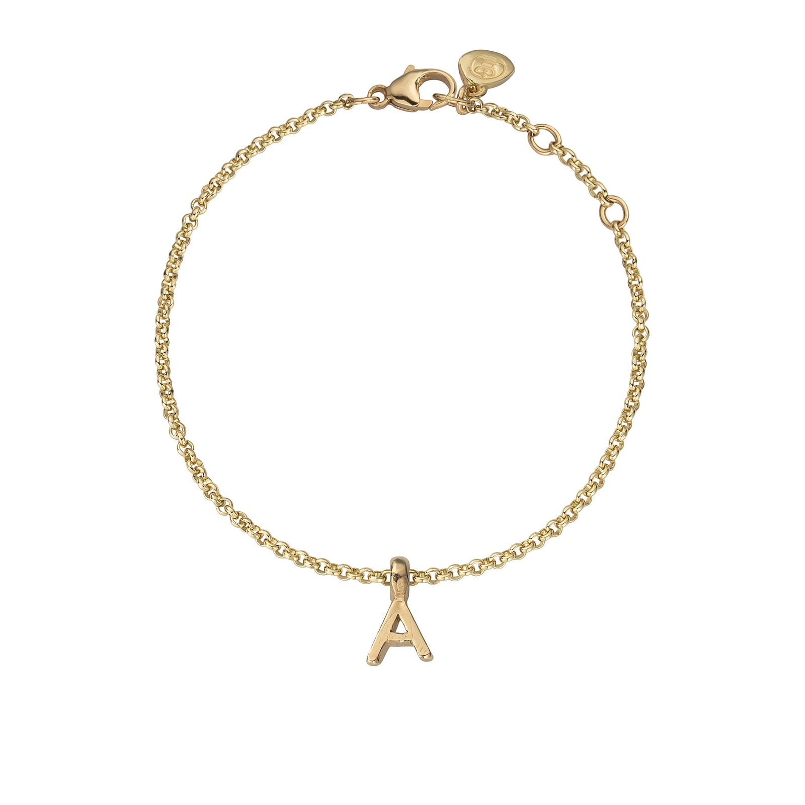 Gold Alphabet Chain Bracelet