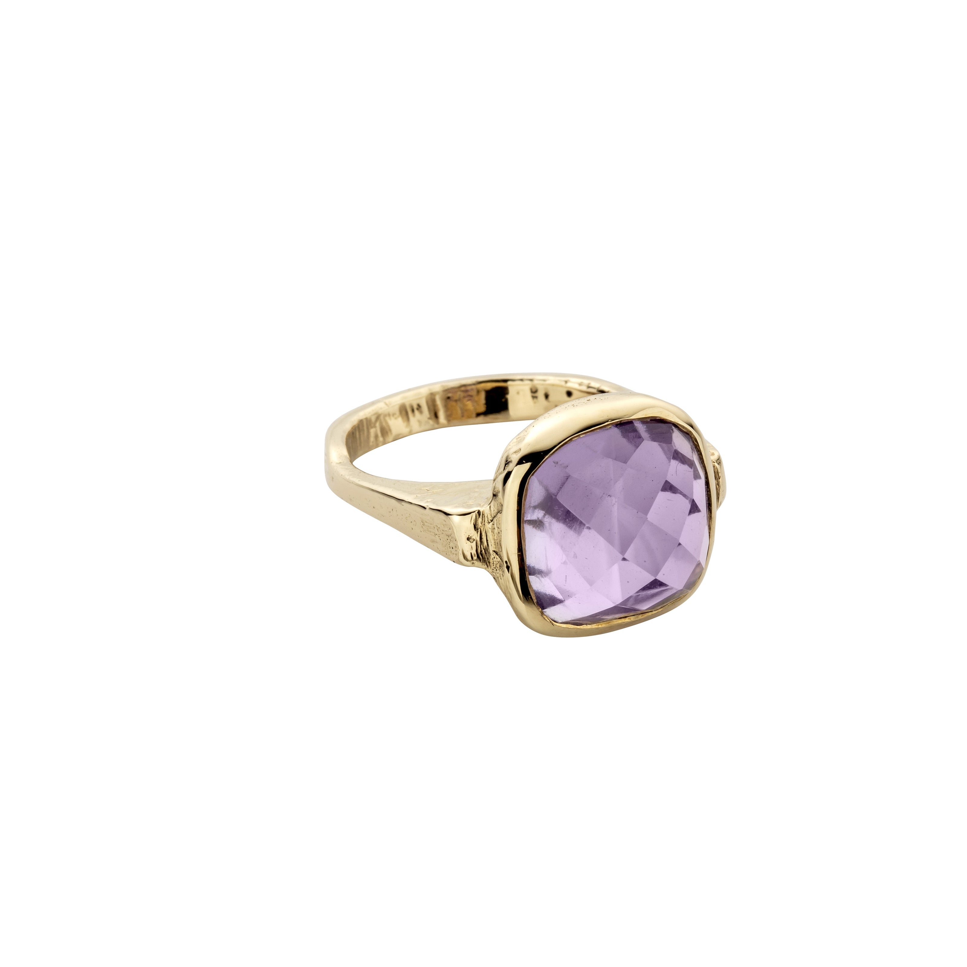 Gold Amethyst Crystal Ring