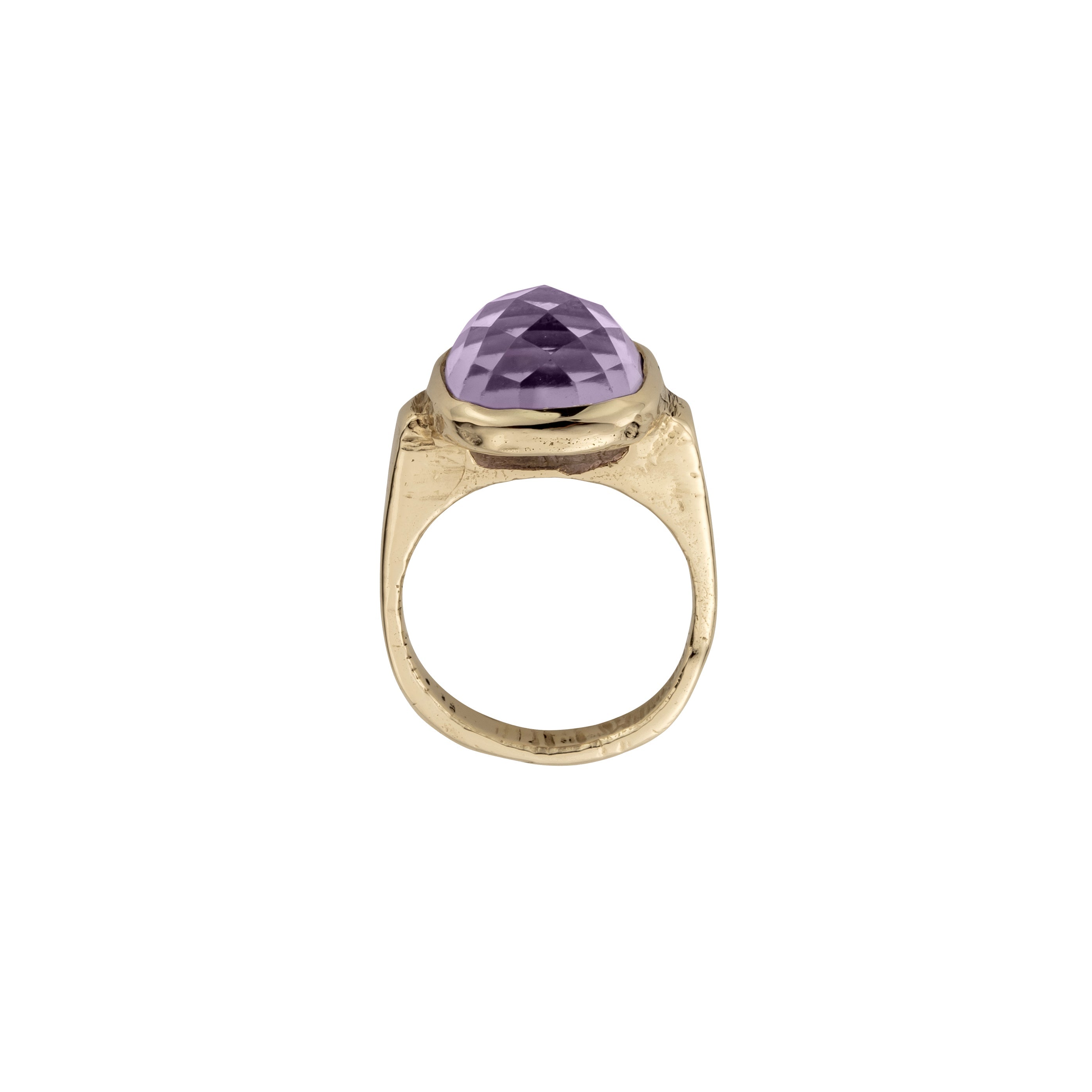 Gold Amethyst Crystal Ring