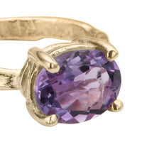 Gold Amethyst Claw Ring