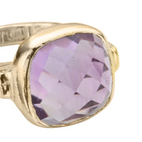 Gold Amethyst Crystal Ring