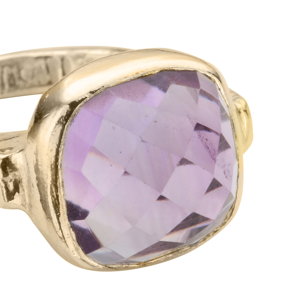 Gold Amethyst Crystal Ring