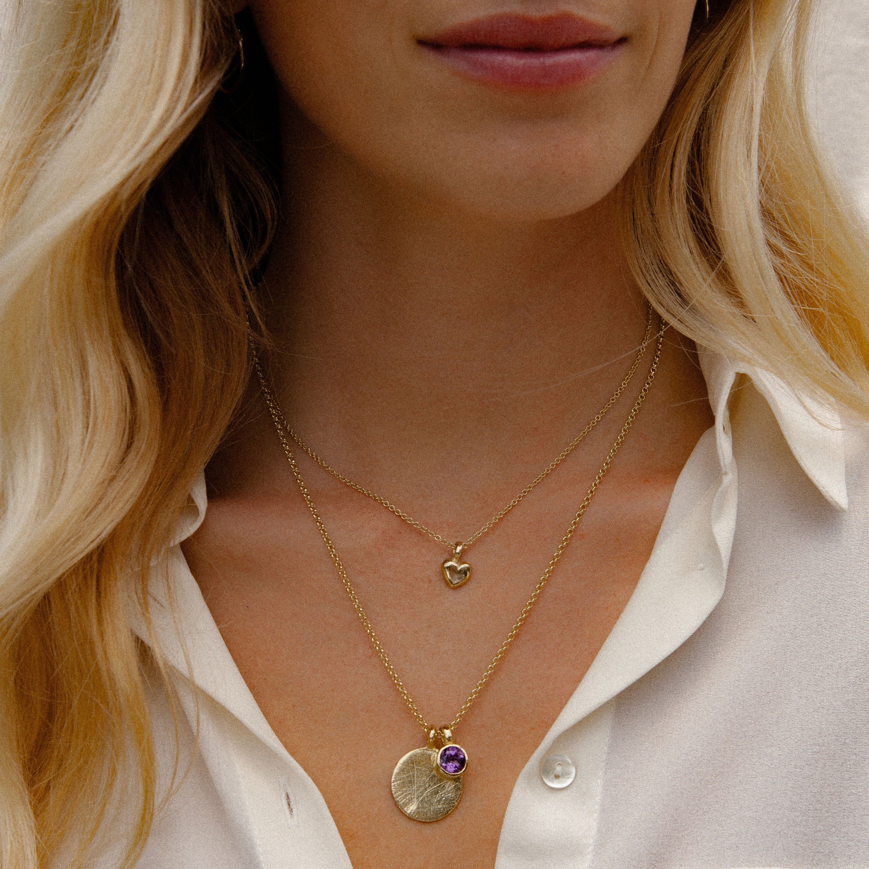 Necklace with a central finish of Amethyst and hotsell Moonstone