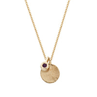 Gold Amethyst Moon & Stone Necklace