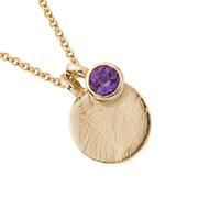 Gold Amethyst Moon & Stone Necklace