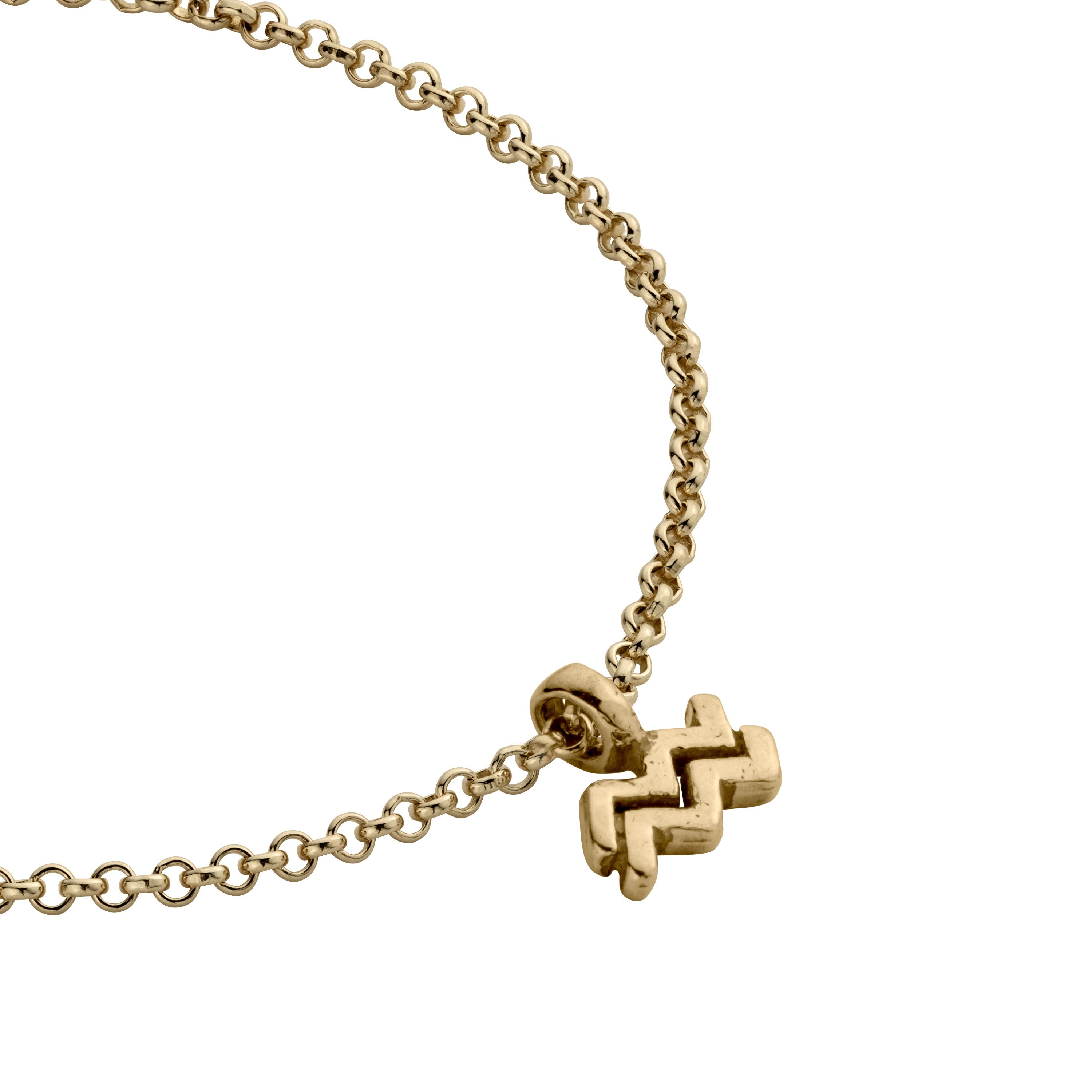 Gold Mini Aquarius Horoscope Chain Bracelet