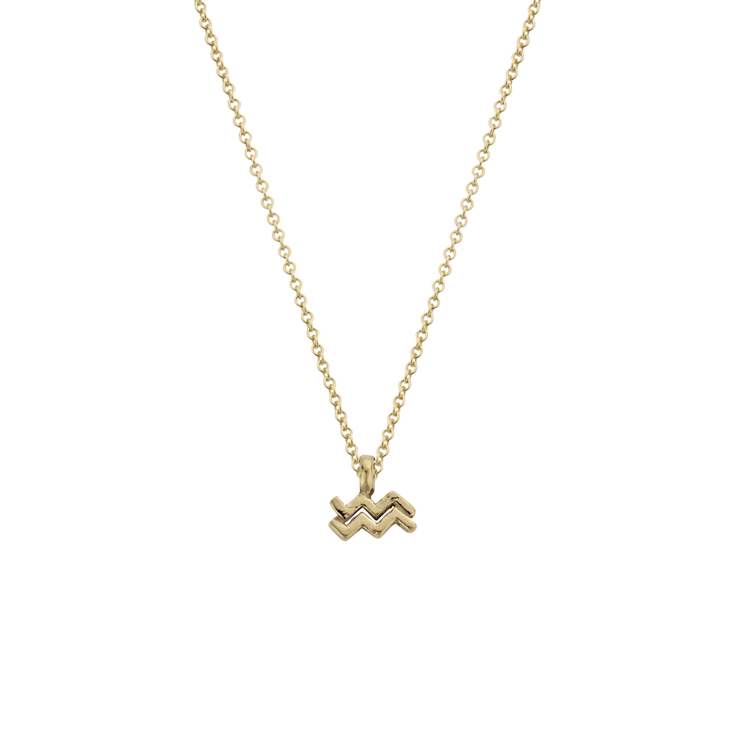 Gold Mini Aquarius Horoscope Necklace