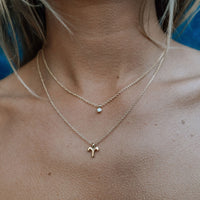 Gold Mini Aries Horoscope Necklace