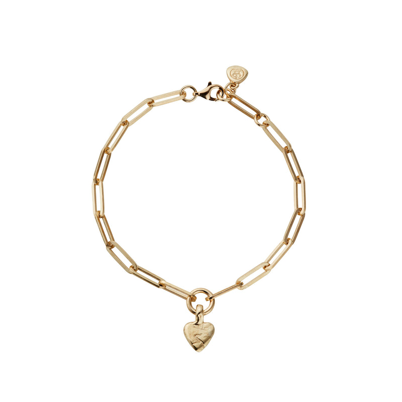 Gold Baby Heart Trace Chain Bracelet
