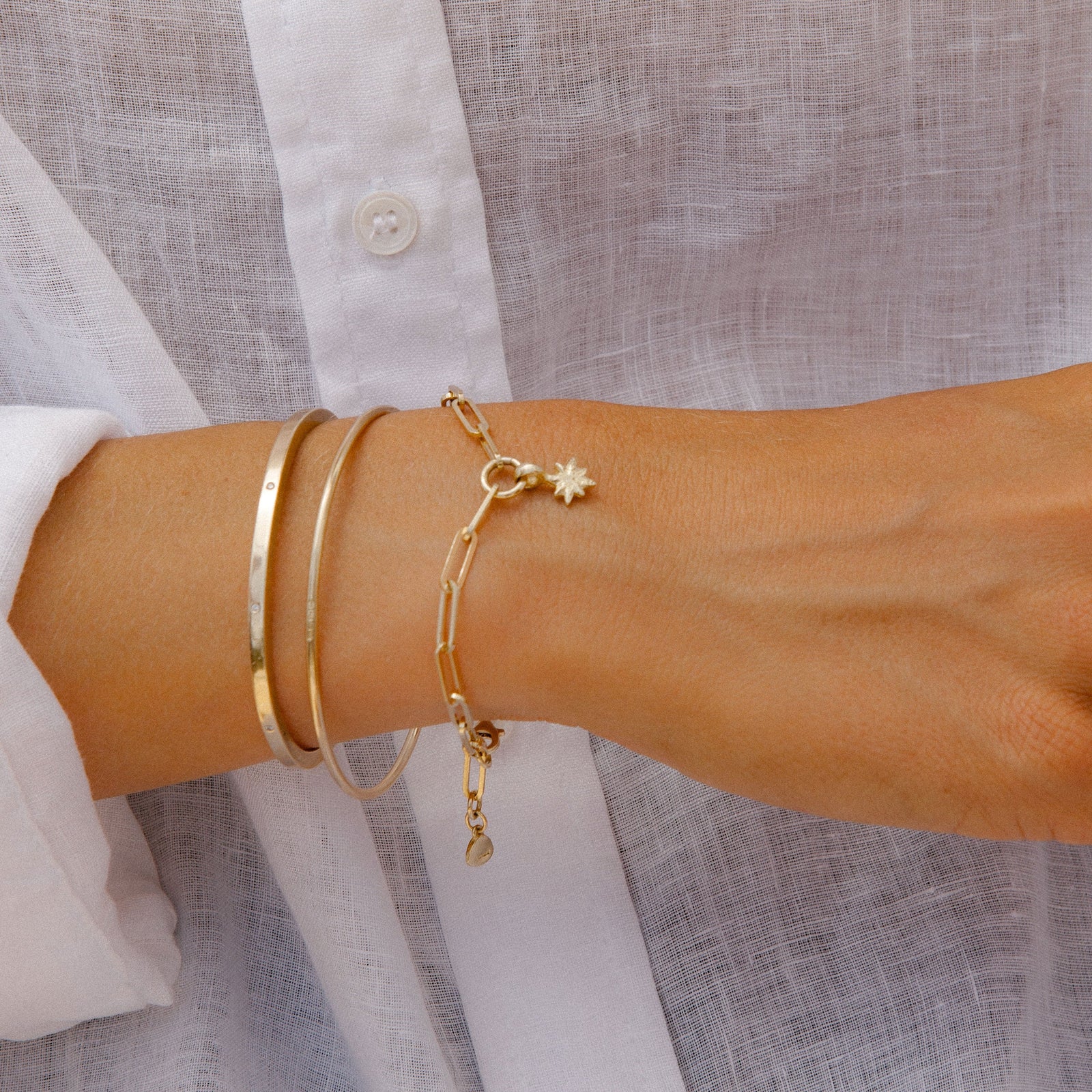 Gold Baby North Star Trace Chain Bracelet