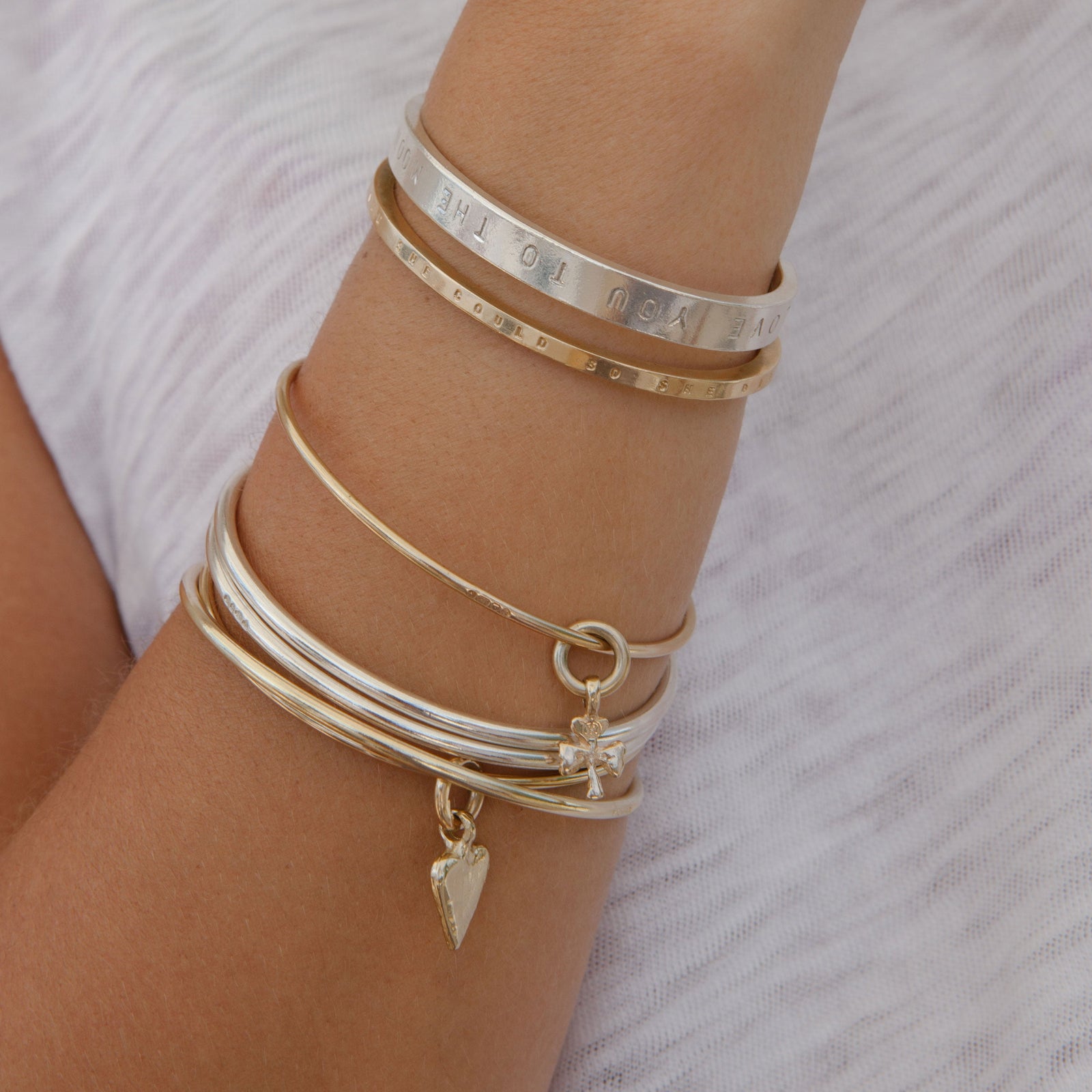 Gold Baby Shamrock Bangle