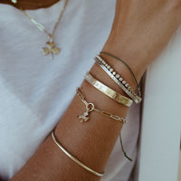 Gold Baby Shamrock Trace Chain Bracelet