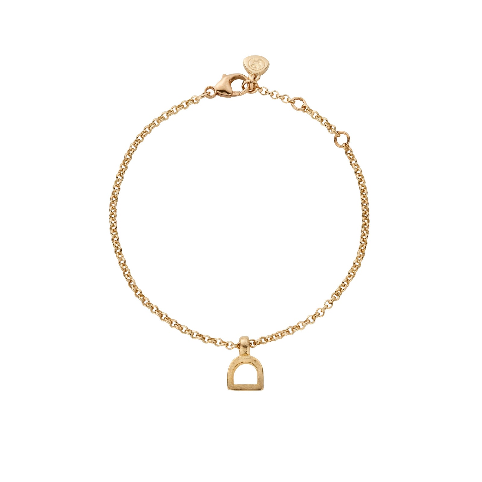Gold Baby Stirrup Chain Bracelet