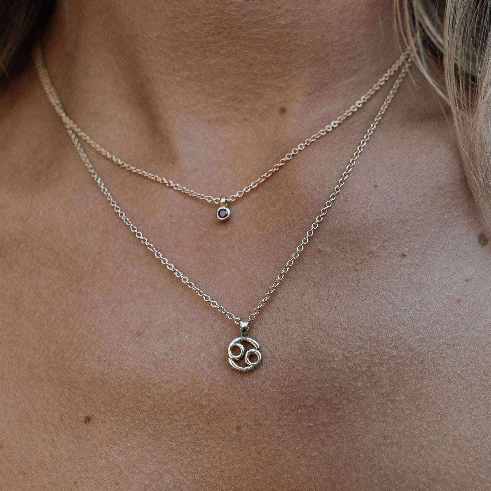 Gold Mini Cancer Horoscope Necklace