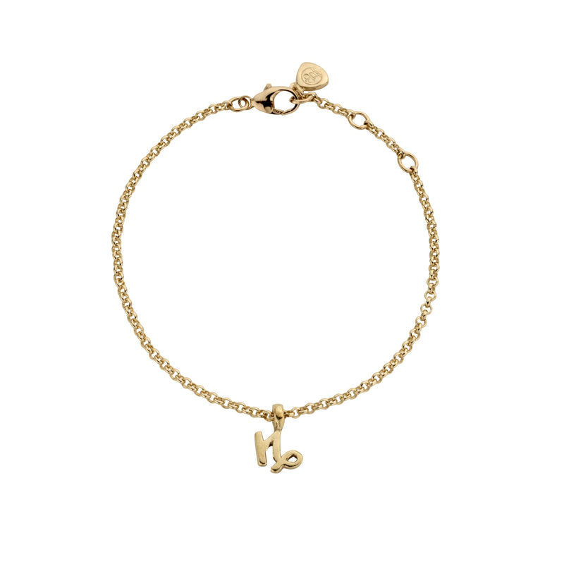 Gold Mini Capricorn Horoscope Chain Bracelet