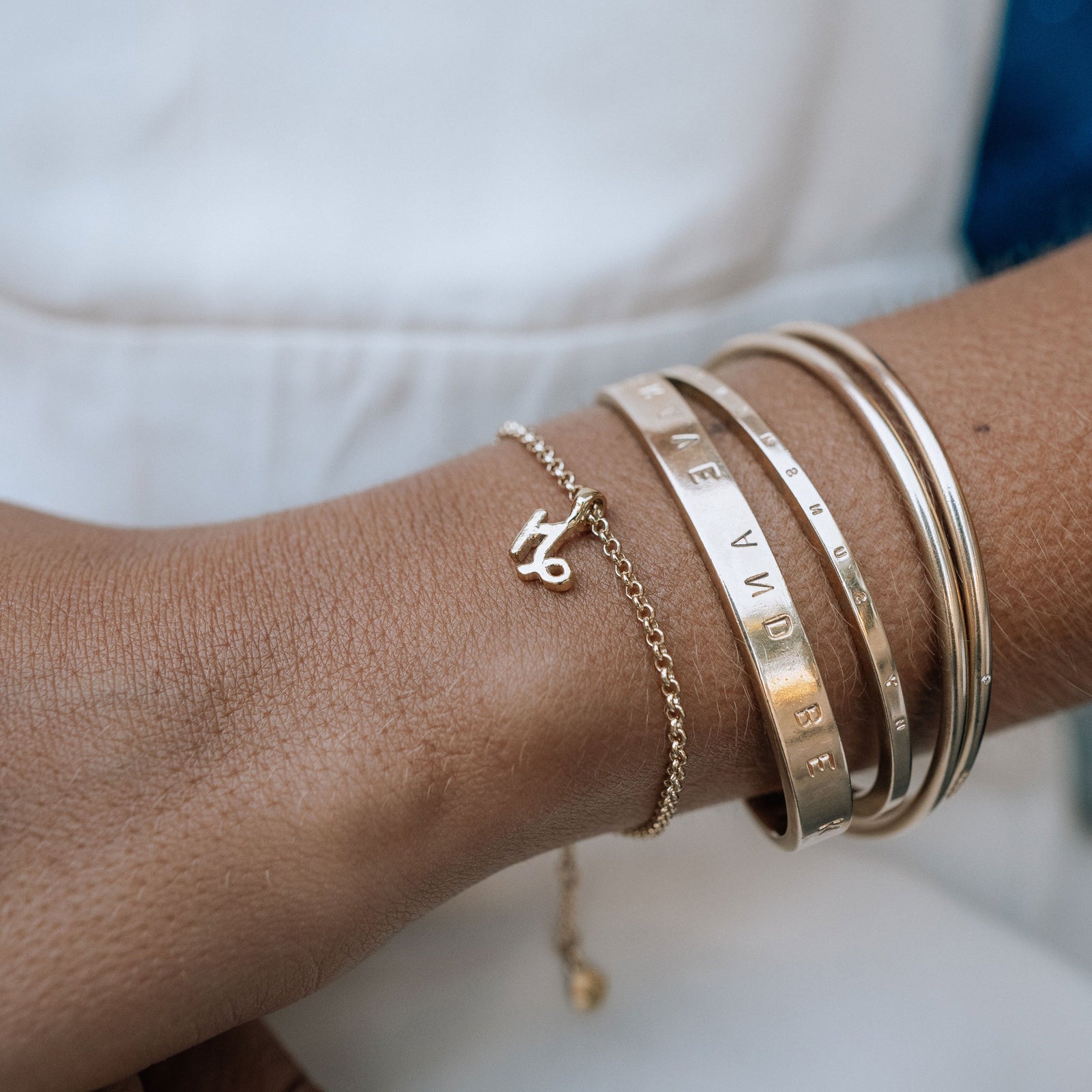 Gold Mini Capricorn Horoscope Chain Bracelet