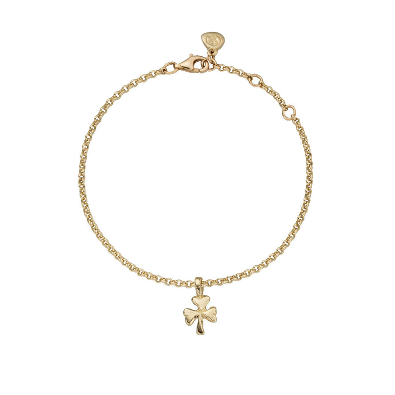 Gold Baby Shamrock Chain Bracelet