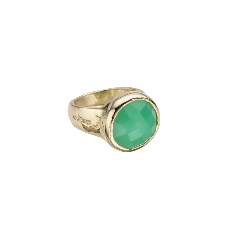 Gold Chrysoprase Mood Ring