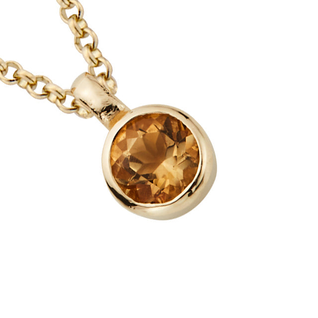 Gold Citrine Baby Treasure Necklace