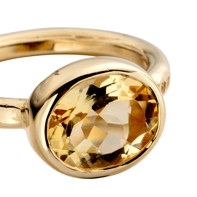 Gold Citrine Baby Treasure Ring