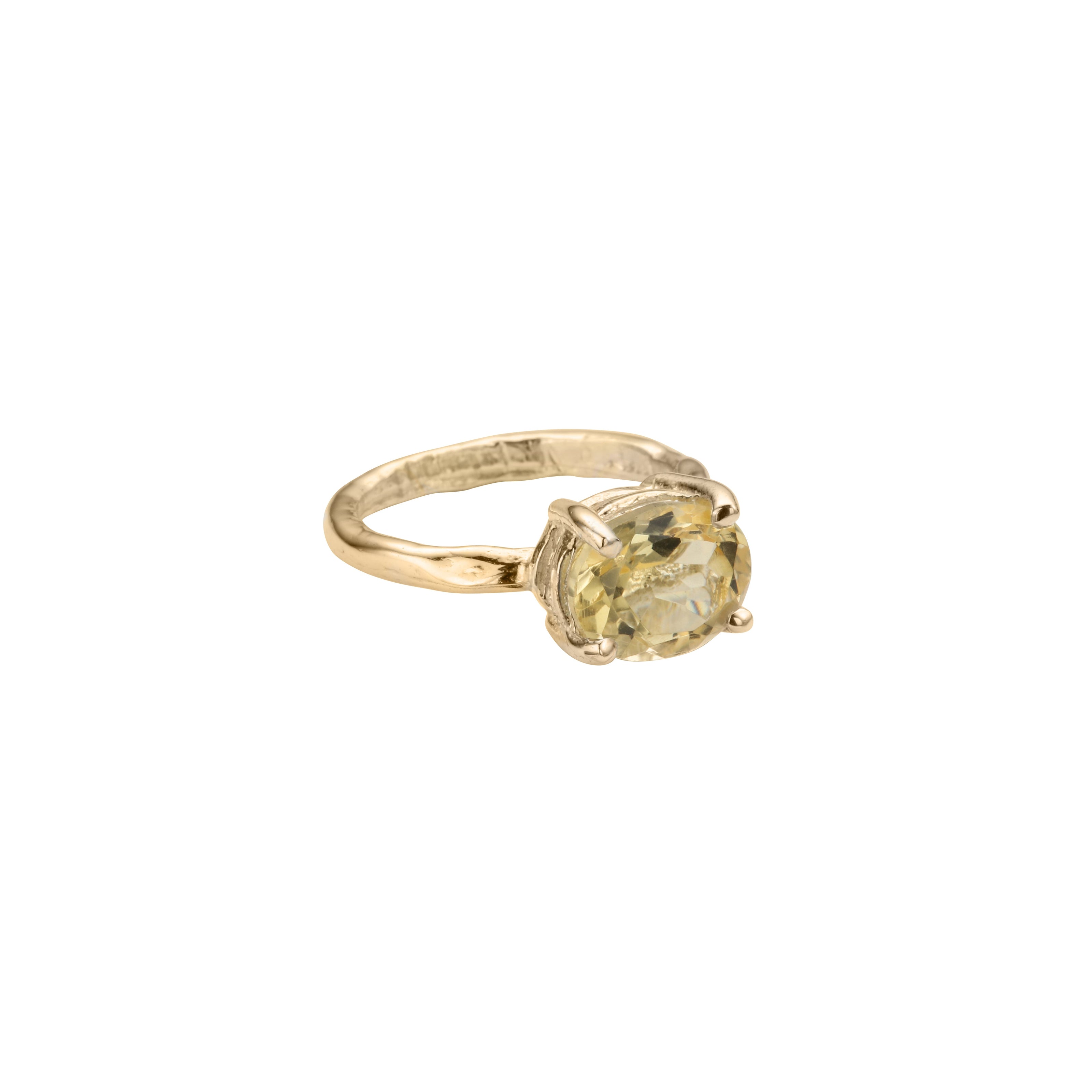 Gold Citrine Claw Ring