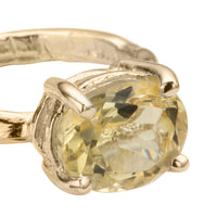 Gold Citrine Claw Ring