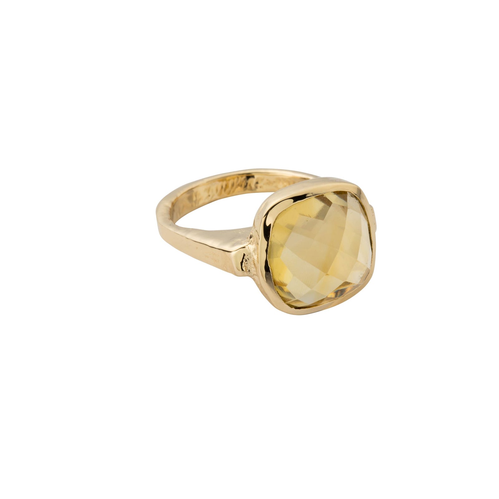 Gold Citrine Crystal Ring