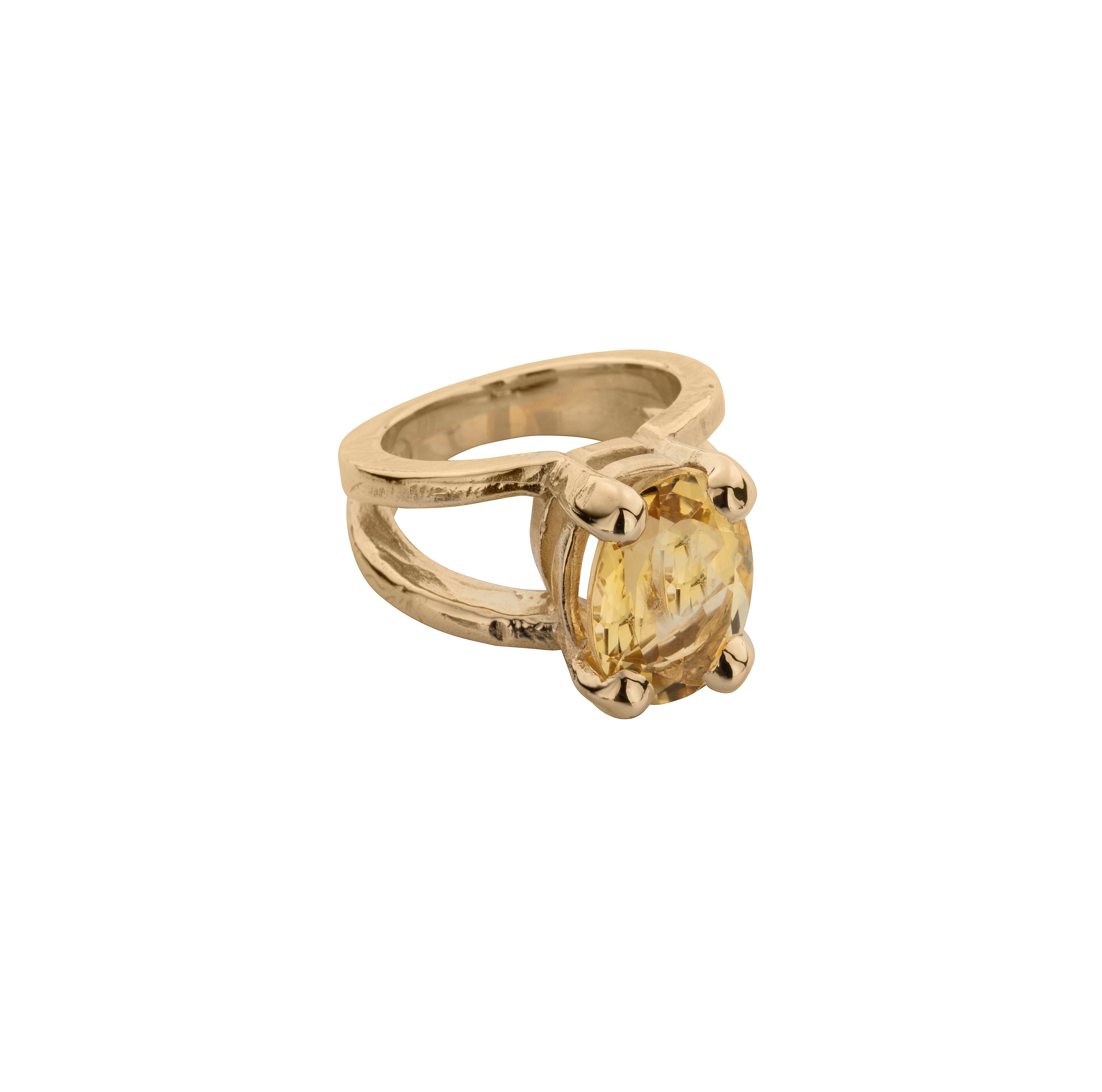 Gold Citrine Maxi Claw Ring